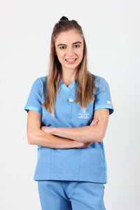 Women's Light Blue Scrub Top