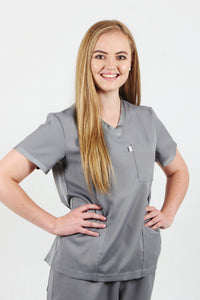 Women's Grey Scrub Top