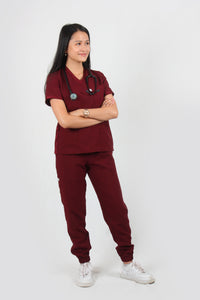 Women's Maroon Scrub Pants